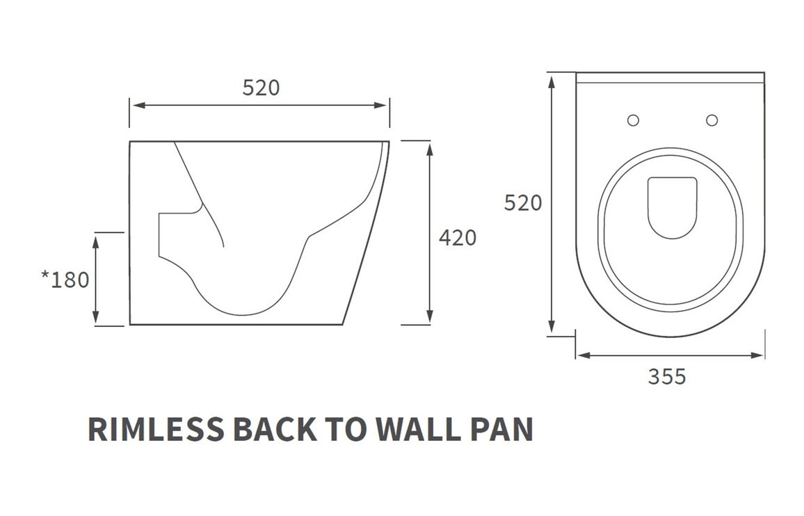 Cilantro Rimless Back To Wall WC & Soft Close Seat - Image 2