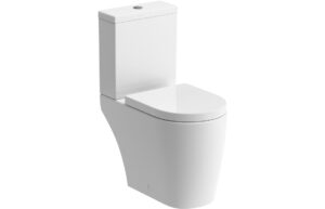 Cilantro Rimless Close Coupled Open Back WC & Soft Close Seat