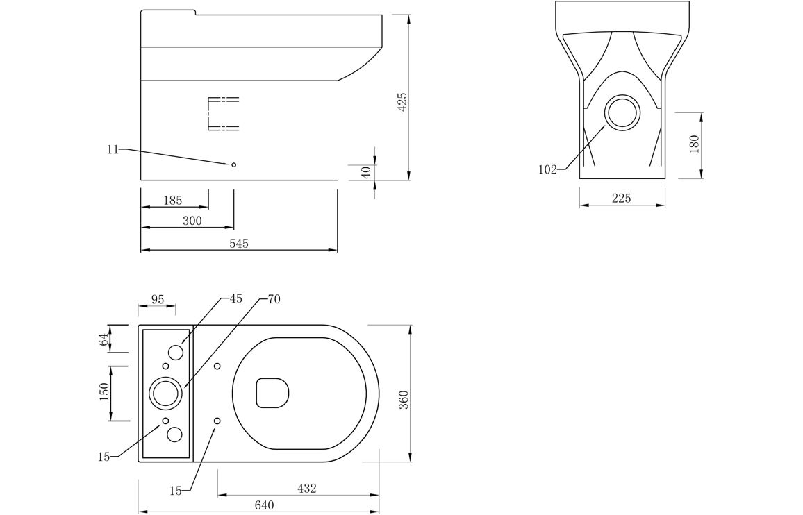 Laurus Rimless Close Coupled Fully Shrouded WC & Soft Close Seat - Image 8