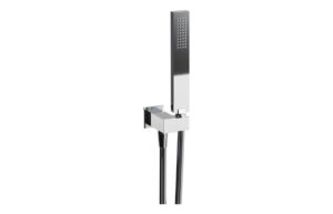 Abode Euphoria Square Wall Outlet, Handset & Bracket Set - Chrome