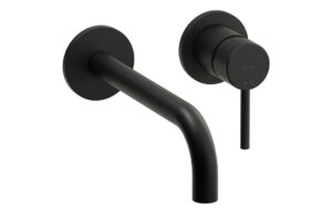 Abode Harmonie Wall Mounted Basin / Bath Mixer - Matt Black