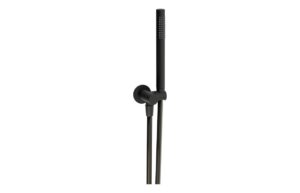 Abode Euphoria Circular Wall Outlet, Handset & Bracket Set - Matt Black