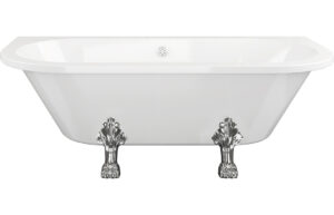 Finchley Freestanding Back To Wall 1700x800x600mm 2TH Bath w/Feet - White
