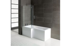 L-Shape 1700x700-850x410mm 0TH Shower Bath, Panel & Screen (LH)