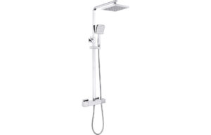 Argo Cool-Touch Thermostatic Mixer Shower w/Riser & Overhead Kit - Chrome