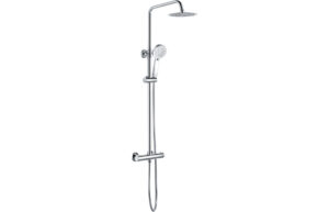Aurora Round Thermostatic Bar Mixer w/Riser Kit - Chrome