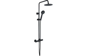 Aurora Round Thermostatic Bar Mixer w/Riser Kit - Matt Black
