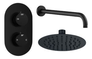 Aurora Round Shower Valve & Kit Pack 1 - Matt Black