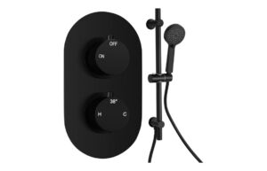 Aurora Round Shower Valve & Kit Pack 2 - Matt Black