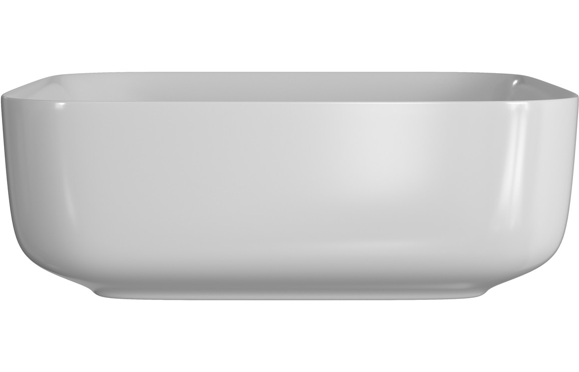 Luxey 400mm Ceramic Square Washbowl & Waste - Matt White - Image 3