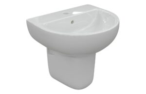 Tuscany 550x400mm 1TH Basin & Semi Pedestal