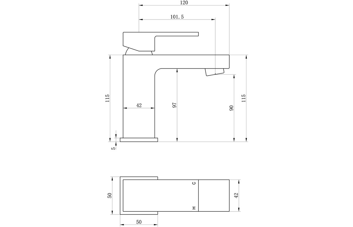Zacara Basin Mixer & Waste - Chrome - Image 3