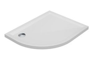 40mm Low Profile Offset Quadrant Tray & Waste - White