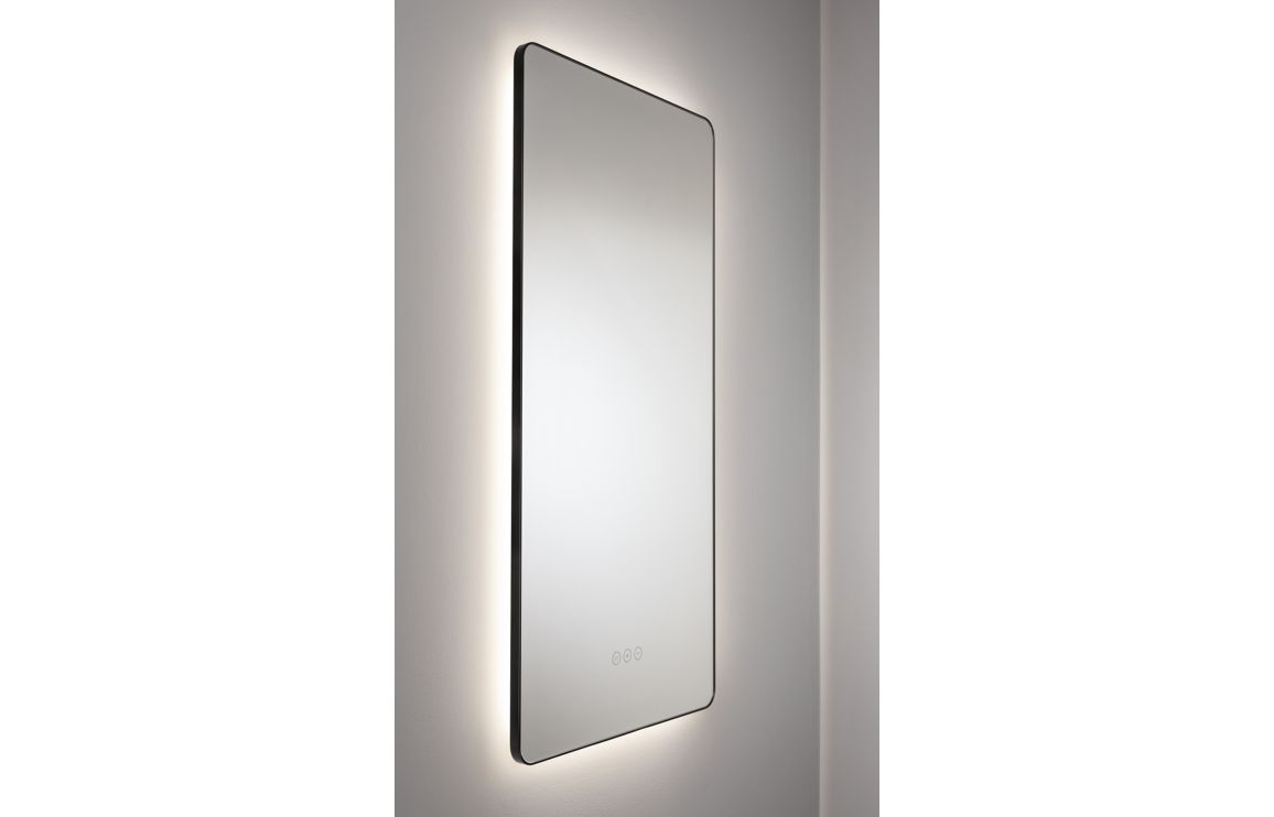 Abode Mayar 450x900mm Tablet LED Mirror - Matt Black - Image 2