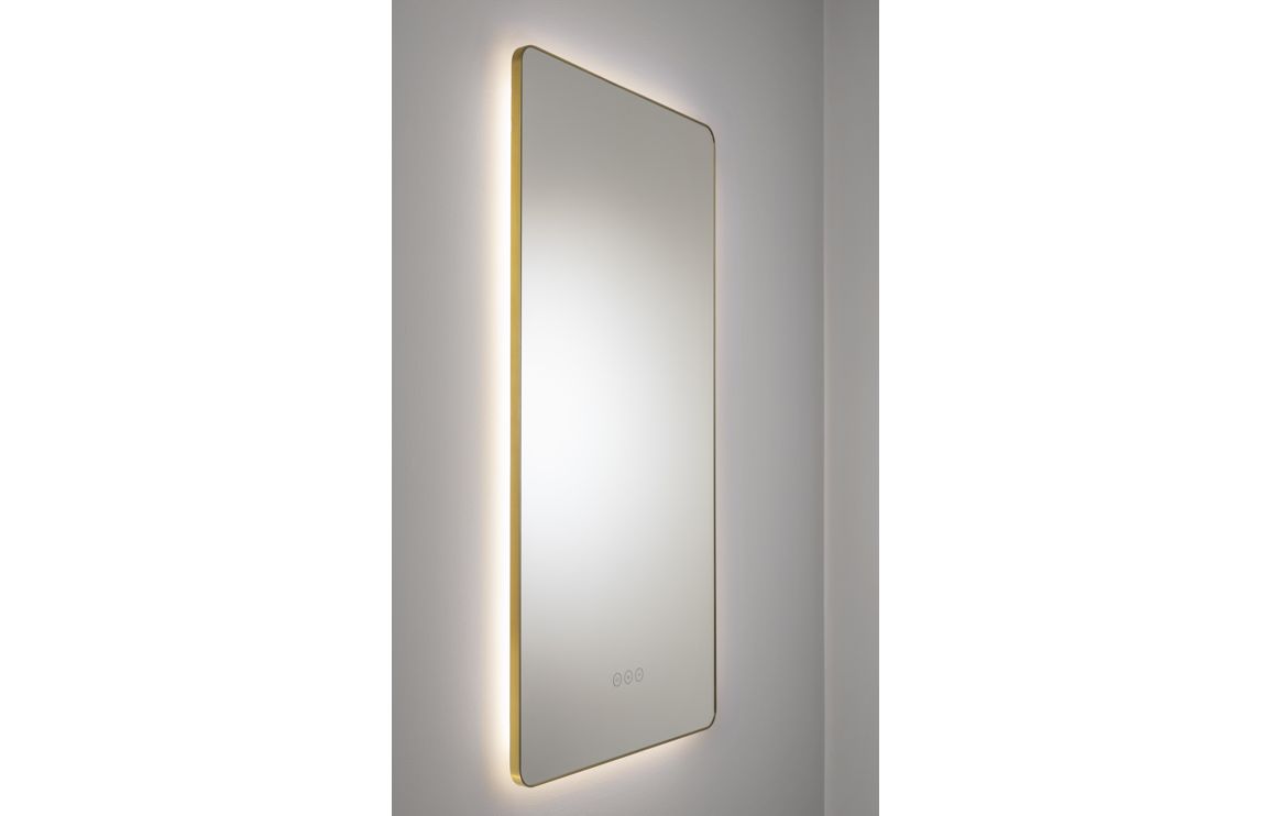 Abode Mayar 450x900mm Tablet LED Mirror - Brushed Brass - Image 3
