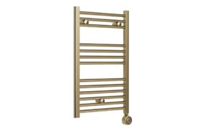 Tivor Electric Straight Ladder Radiator - Brushed Brass