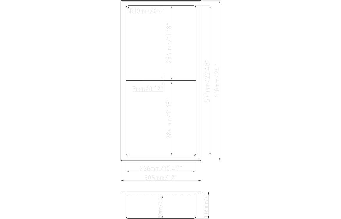 610x305mm Bathroom Niche - Brushed Brass - Image 3