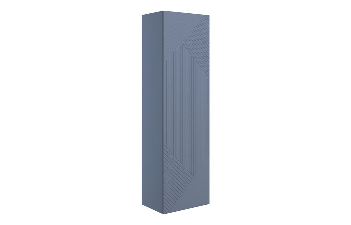 Ligne 350mm Wall Hung 1 Door Tall Unit - Matt Smoke Blue
