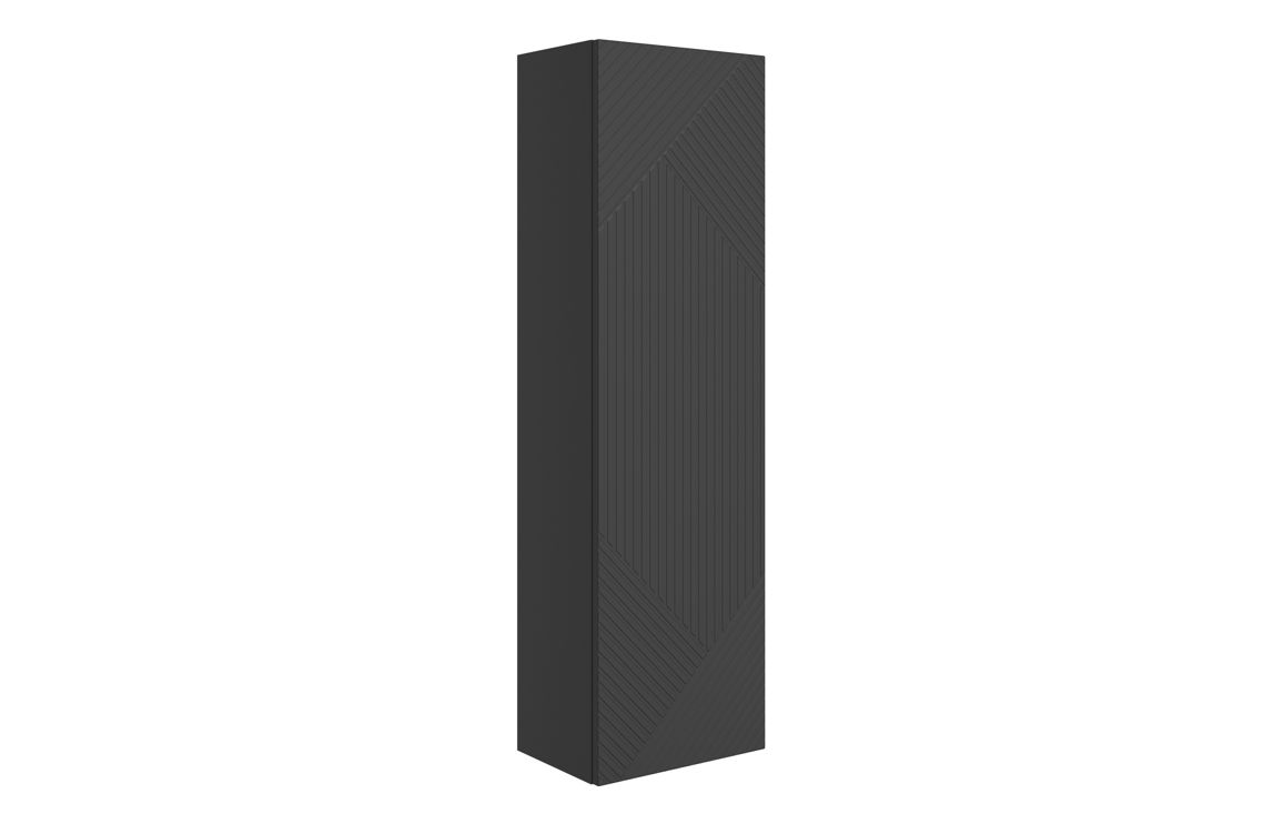 Ligne 350mm Wall Hung 1 Door Tall Unit - Matt Graphite Grey