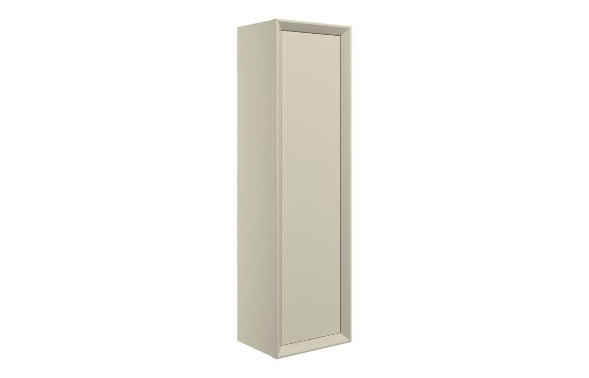 Push 345mm Wall Hung 1 Door Tall Unit - Matt Cotton