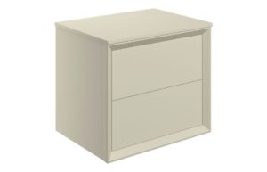 Push 610mm Wall Hung 2 Drawer Basin Unit & Top - Matt Cotton