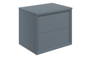 Push 610mm Wall Hung 2 Drawer Basin Unit & Top - Matt Storm Blue