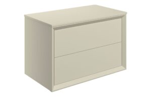 Push 810mm Wall Hung 2 Drawer Basin Unit & Top - Matt Cotton