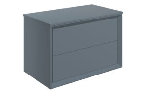 Push 810mm Wall Hung 2 Drawer Basin Unit & Top - Matt Storm Blue