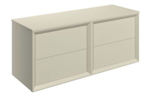 Push 1210mm Wall Hung 4 Drawer Basin Unit Run & Top - Matt Cotton