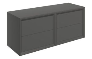 Push 1210mm Wall Hung 4 Drawer Basin Unit Run & Top - Matt Clay