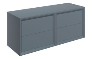 Push 1210mm Wall Hung 4 Drawer Basin Unit Run & Top - Matt Storm Blue
