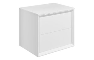 Push 610mm Wall Hung 2 Drawer Basin Unit & Top - Matt White
