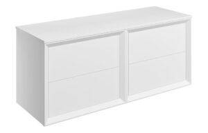 Push 1210mm Wall Hung 4 Drawer Basin Unit Run & Top - Matt White