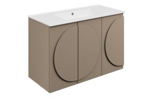 Chic 1010mm Floor Standing 3 Door Basin Unit & 1TH Basin - Matt Taupe
