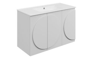 Chic 1010mm Floor Standing 3 Door Basin Unit & 1TH Basin - Matt White