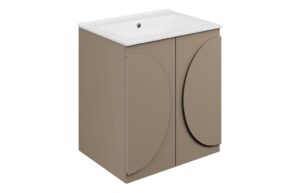 Chic 610mm Floor Standing 2 Door Basin Unit & 1TH Basin - Matt Taupe