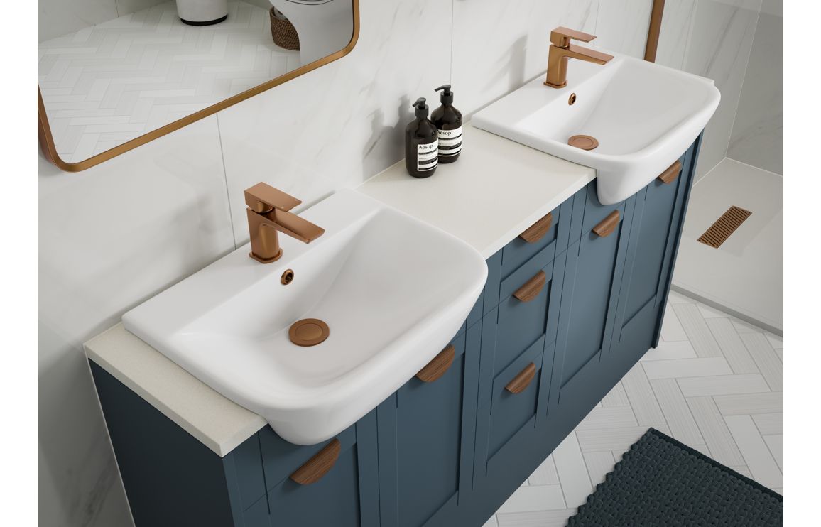 Abbey 1236mm Slim Basin & WC Unit Pack - Matt Arley Blue - Image 3