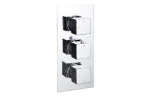 Cosmic Thermostatic Two Outlet Triple Shower Valve - Chrome