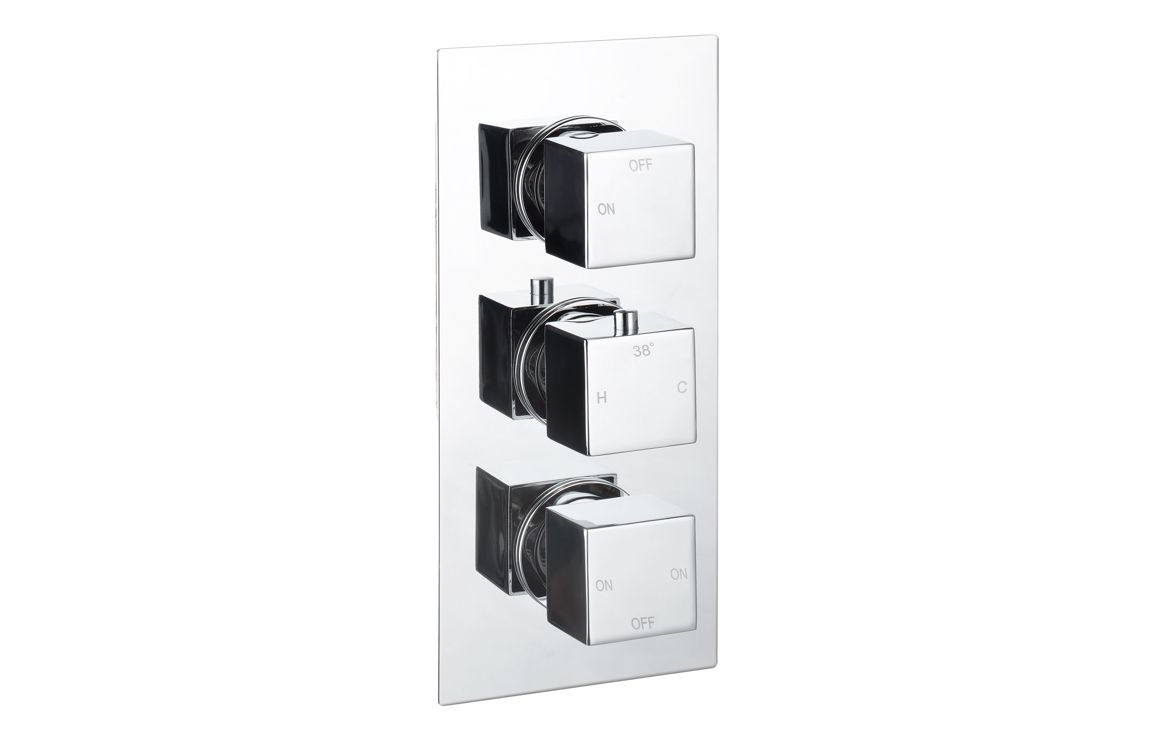 Cosmic Thermostatic Three Outlet Triple Shower Valve - Chrome