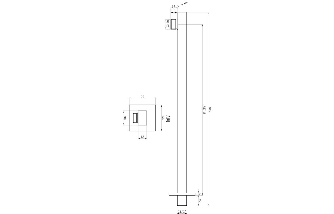 Lyra Shower Pack Two - Two Outlet Twin Shower Valve w/Handset & Brass Overhead - Chrome - Image 3