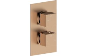 Cosmic Thermostatic Single Outlet Twin Shower Valve - Brushed Bronze