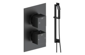 Cosmic Square Shower Valve & Kit Pack 2 - Matt Black