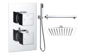 Cosmic Square Shower Valve & Kit Pack 4 - Chrome