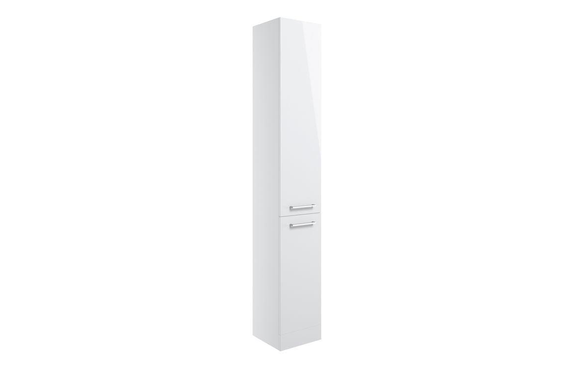 Volta 350mm Floor Standing 2 Door Tall Unit - White Gloss