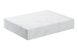 Natural 600mm Wall Hung Basin Shelf - White Marble