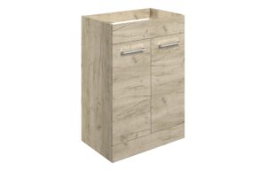 Volta 590mm Floor Standing 2 Door Basin Unit (No Top) - Oak