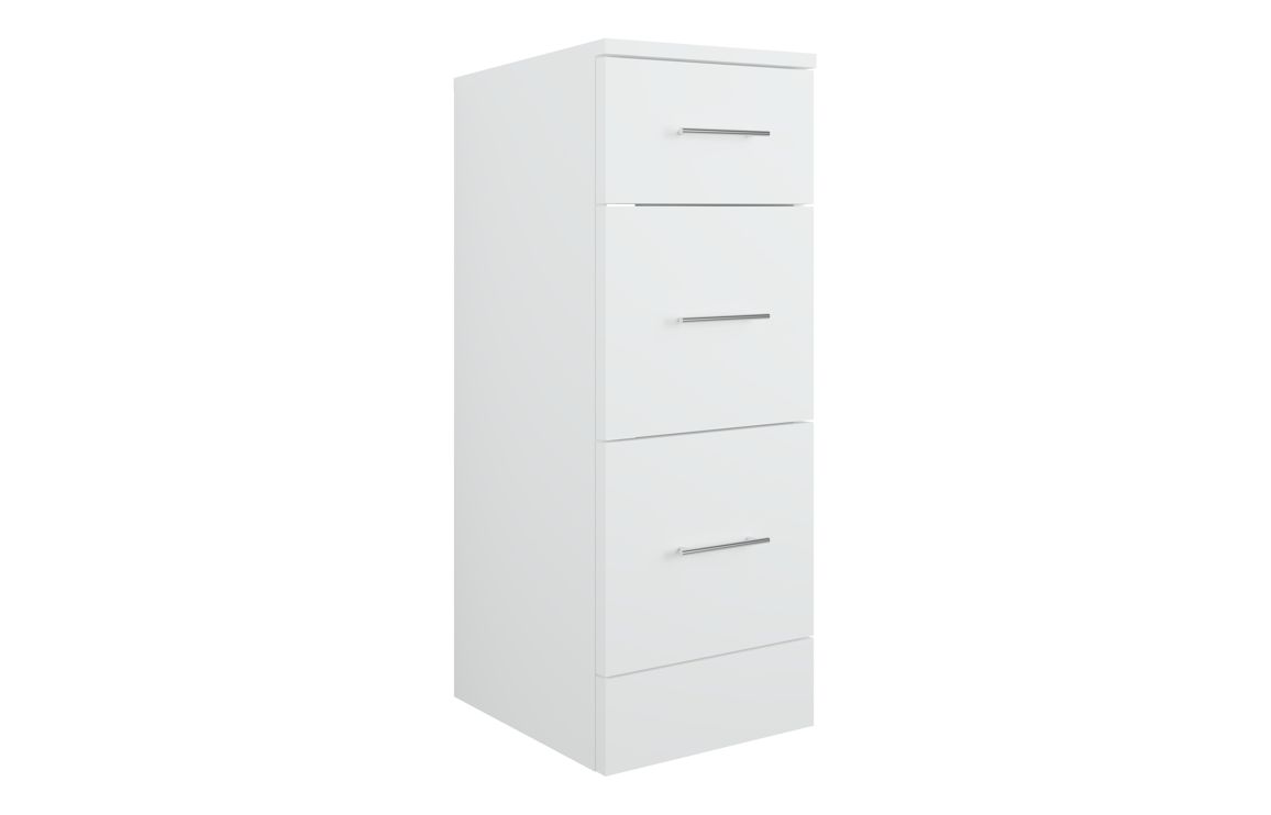 Vista 300mm 3 Drawer Base Unit - White Gloss