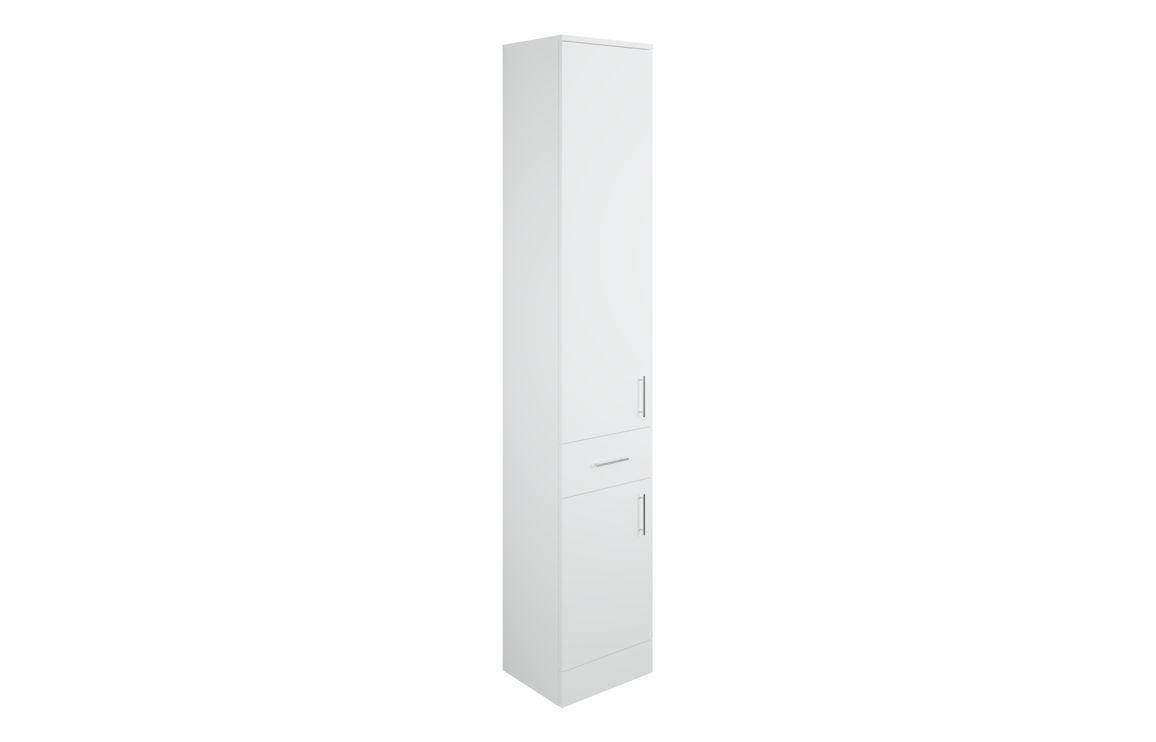 Vista 350mm 2 Door, 1 Drawer Tall Unit - White Gloss