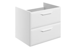 Mika 600mm Wall Hung 2 Drawer Basin Unit (No Top) - Matt White