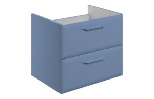 Mika 600mm Wall Hung 2 Drawer Basin Unit (No Top) - Matt Misty Blue